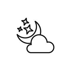 Cloud Moon Icon Collection Nighttime Sky Illustrations for Weather and Astronomy