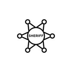 Badge Sheriff Icon Collection Western Law Illustrations for Police and Security