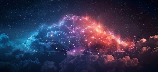 Fototapeta premium Futuristic Cloud Network with Data Points
