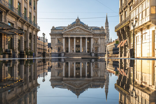 The former Brussels Stock Exchange building, usually shortened to Bourse or Beurs, in Brussels, Belgium