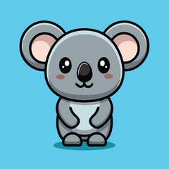 Cute Koala Cartoon Vector Icon Illustration.