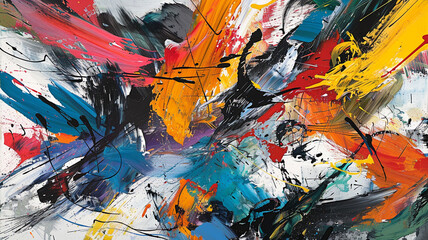 an artwork with bold, expressive marks that convey a sense of immediacy and action