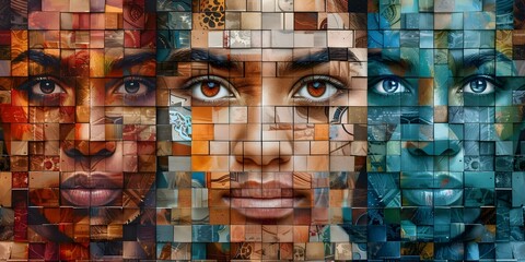 Celebrating diverse heritage and identity in a blended multicultural mosaic. Concept Cultural Diversity, Multiculturalism, Heritage Celebration