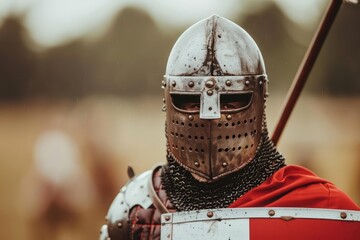 Naklejka premium Jousting lists enhanced by cyber technology for realistic training simulations