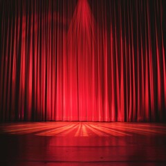 red stage curtains