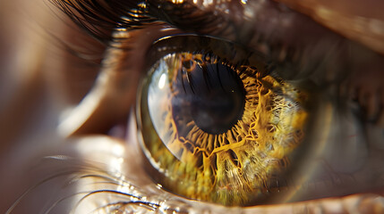 ultra closeup of human hazel eye