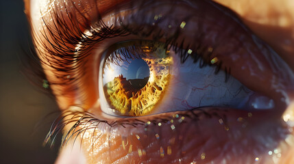 ultra closeup of human hazel eye