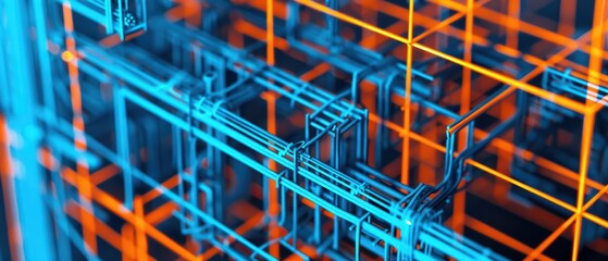 Obraz premium Scaffolding systems enhanced by digital stability monitoring and automated adjustments