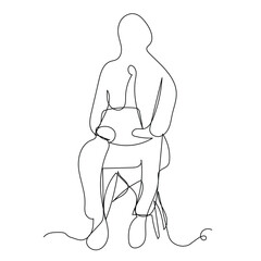 Sketch outline concept minimal business man in drawing continuous line art. male business concept success talent hand drawn with white ioslated background. Abstract,vector,illustration.