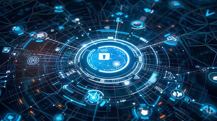 Obraz premium create a conceptual image of IoT with a central hub