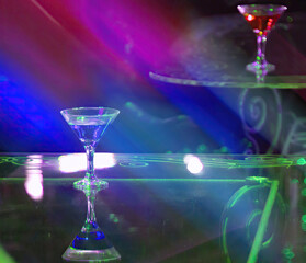 Nightlife Reflections: A Martini Under the Neon Glow