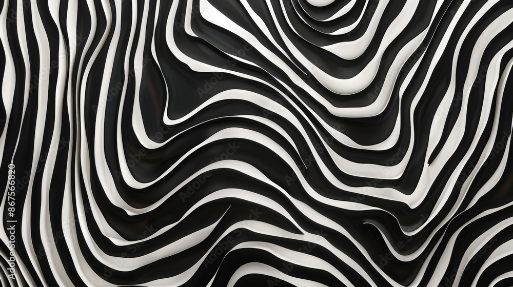 Poster abstract zebra stripe pattern