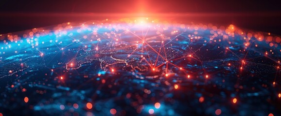Fototapeta premium Global Network Connections - A Visual Representation of Digital Interconnectivity