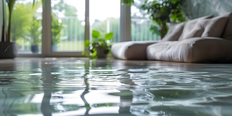 Urgent Need for Repair and Attention Due to Home Floor Flooding and Water Damage. Concept Home Repair, Water Damage, Urgent Attention