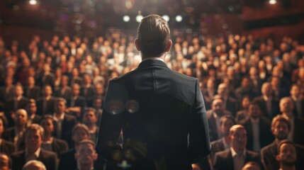 Empowering Leadership Inspirational Speaker Engaging Audience in Business Seminar