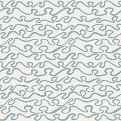 Wavy modern seamless pattern. Hand drawn vector stock illustration in a beige pastel style.