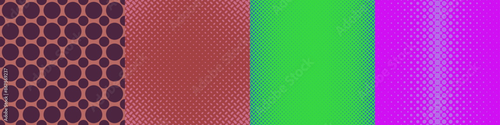 Poster abstract geometric halftone pattern set