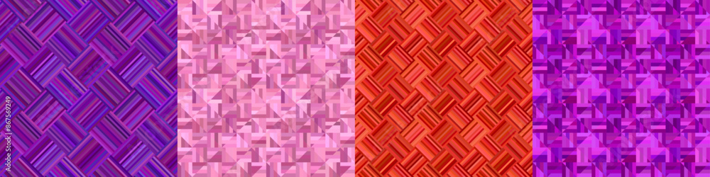 Poster seamless color geometric pattern set
