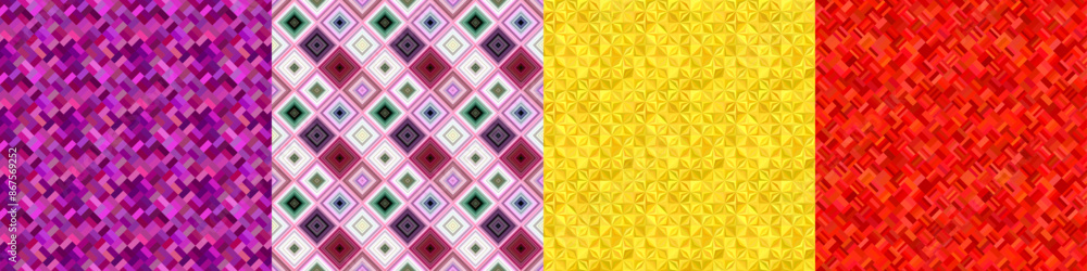 Poster seamless color geometric pattern set
