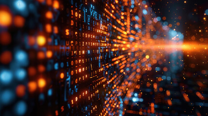 Abstract Technology Background with Bokeh Lights