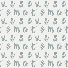 Wavy modern seamless pattern. Hand drawn vector stock illustration in a beige pastel style.