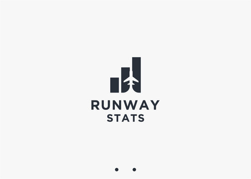 plane with chart logo design vector silhouette illustration - Powered by Adobe