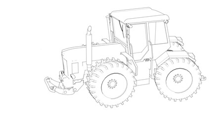tractor graphic sketch 3d illustration	
