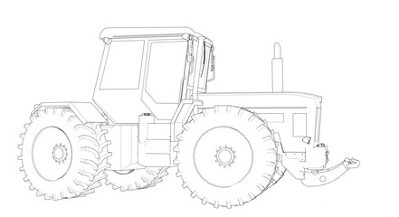 tractor graphic sketch 3d illustration	
