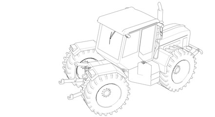 tractor graphic sketch 3d illustration	
