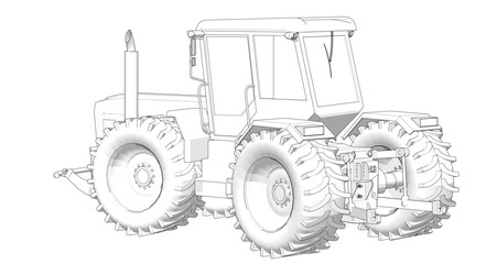 tractor graphic sketch 3d illustration	
