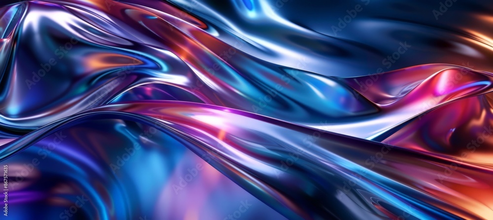 Poster vibrant abstract flow with colorful streams and ripples