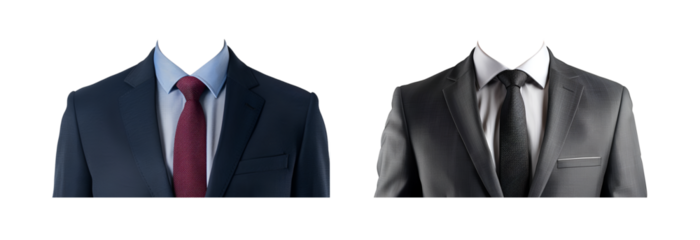 Professional Suit and Tie on Transparent Background