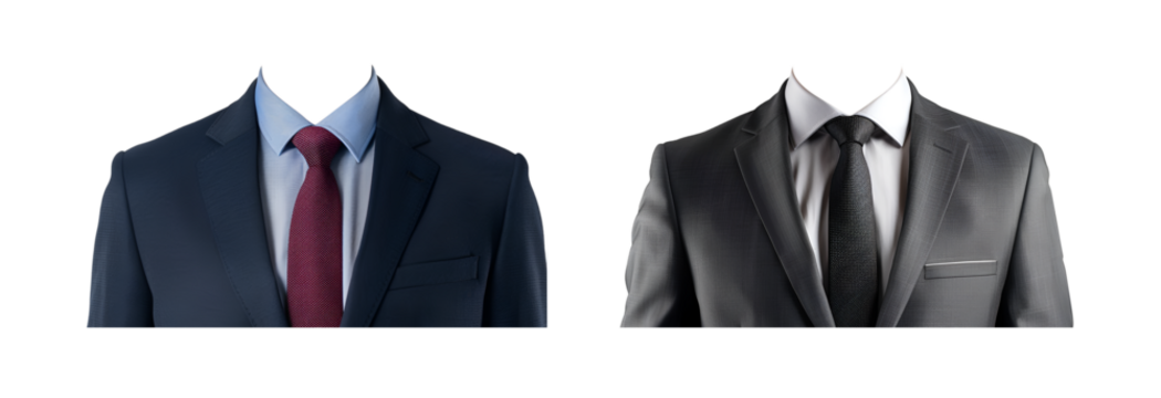 Professional Suit and Tie on Transparent Background