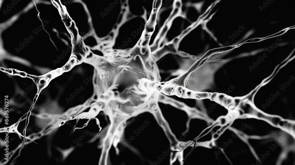 Poster microscopic cellular network: detailed view of cellular structure and interconnections