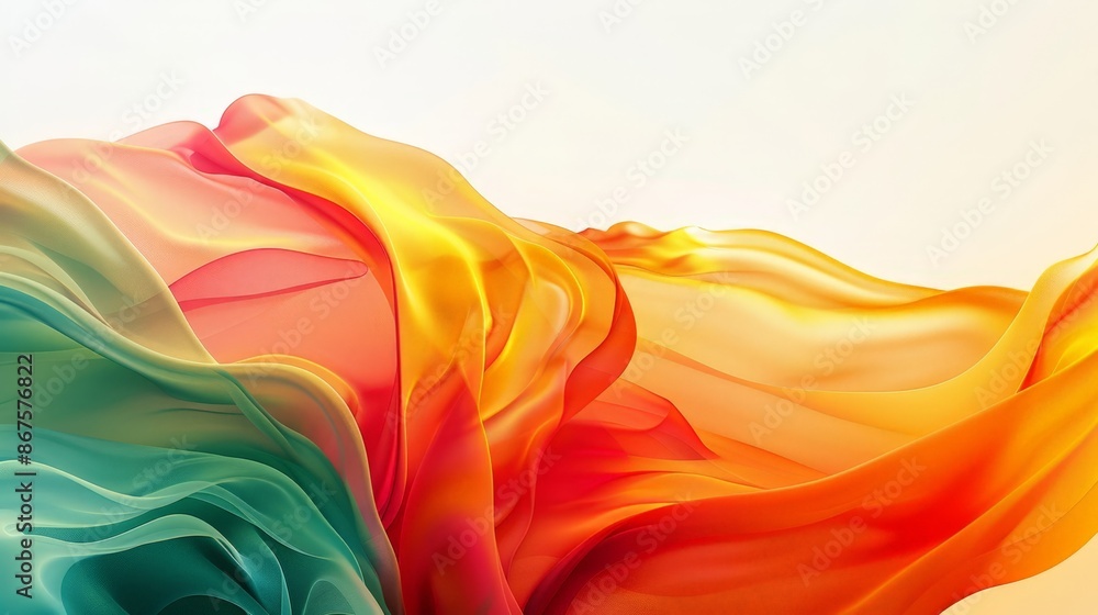 Poster vibrant abstract art with colorful waves and streams
