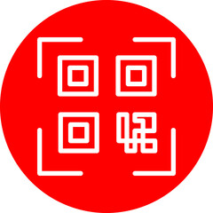 QR code Vector Line White Circle Red