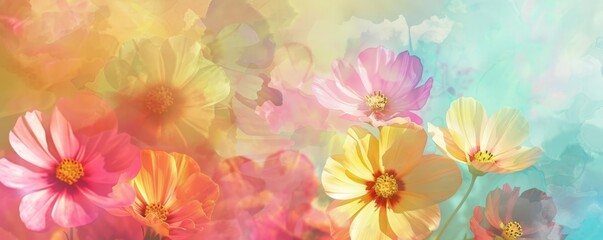Vibrant Flower Bouquet with Soft Blurred Background