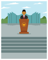 Illustration with the theme of Indonesian Independence Day
