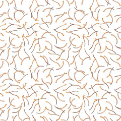 Obraz premium Seamless pattern with orange saffron stamens. Watercolor crocus flowers. A spring flower painted in watercolor on a white background. Food, spices, seasonings, perfumes, cosmetology, spa