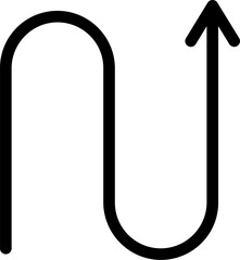 The S-shaped arrow icon in linear style. Vector.