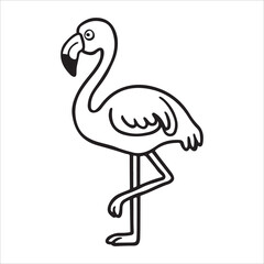 flamingo line art vector