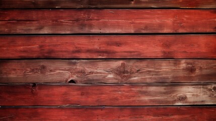 Fototapeta premium This image features a set of old, weathered wooden planks with a red finish, set in a horizontal arrangement, representing rustic charm and durability over time.