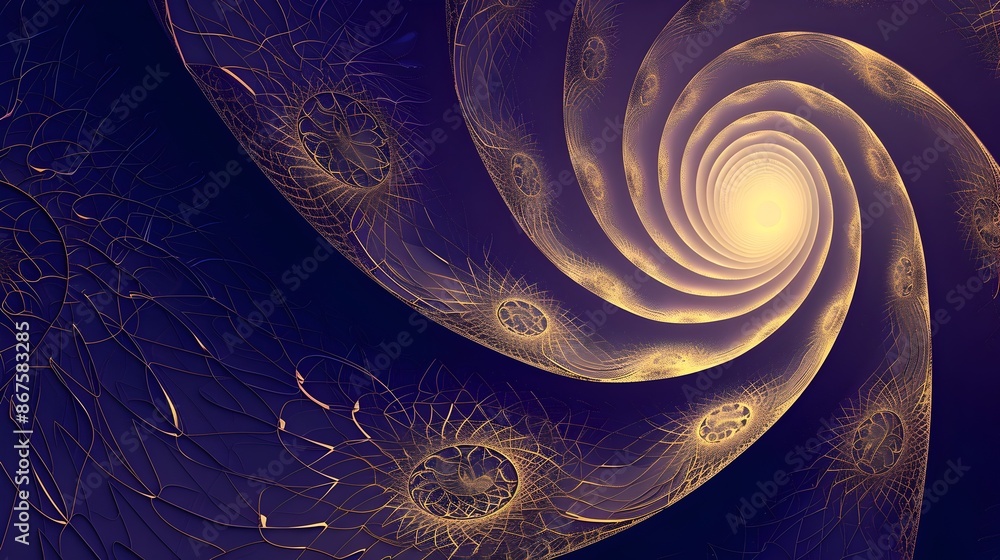 Aufkleber mesmerizing cosmic swirl of intricate fractal patterns in vibrant colors