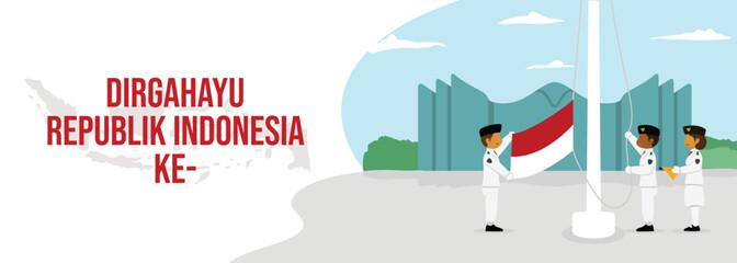 Illustration with the theme of Indonesian Independence Day
