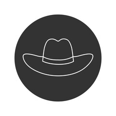 Cowboy Hat Logo Icon Flat style vector sign