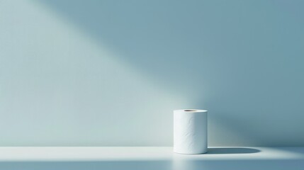 Creative minimalist concept for toilet paper roll with empty space