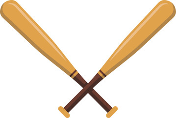 Two crossed baseball bats icon. Vector.