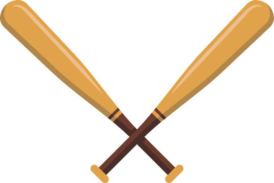 Two crossed baseball bats icon. Vector.