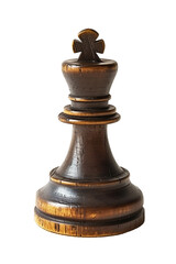 wooden king chess piece on transparent background png