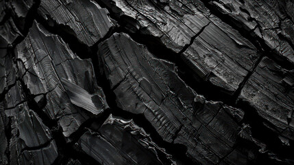 Charcoal Black Carbon Grunge Texture Cracked Burnt Wood Texture as wallpaper illustration